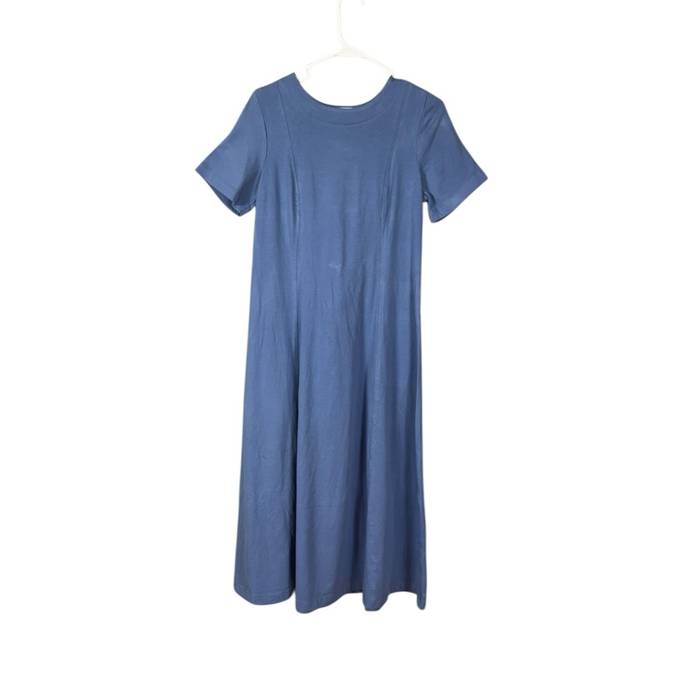 Cold Water Creek Mack Dress Size MP Blue Minimalist Coastal Capsule Casual